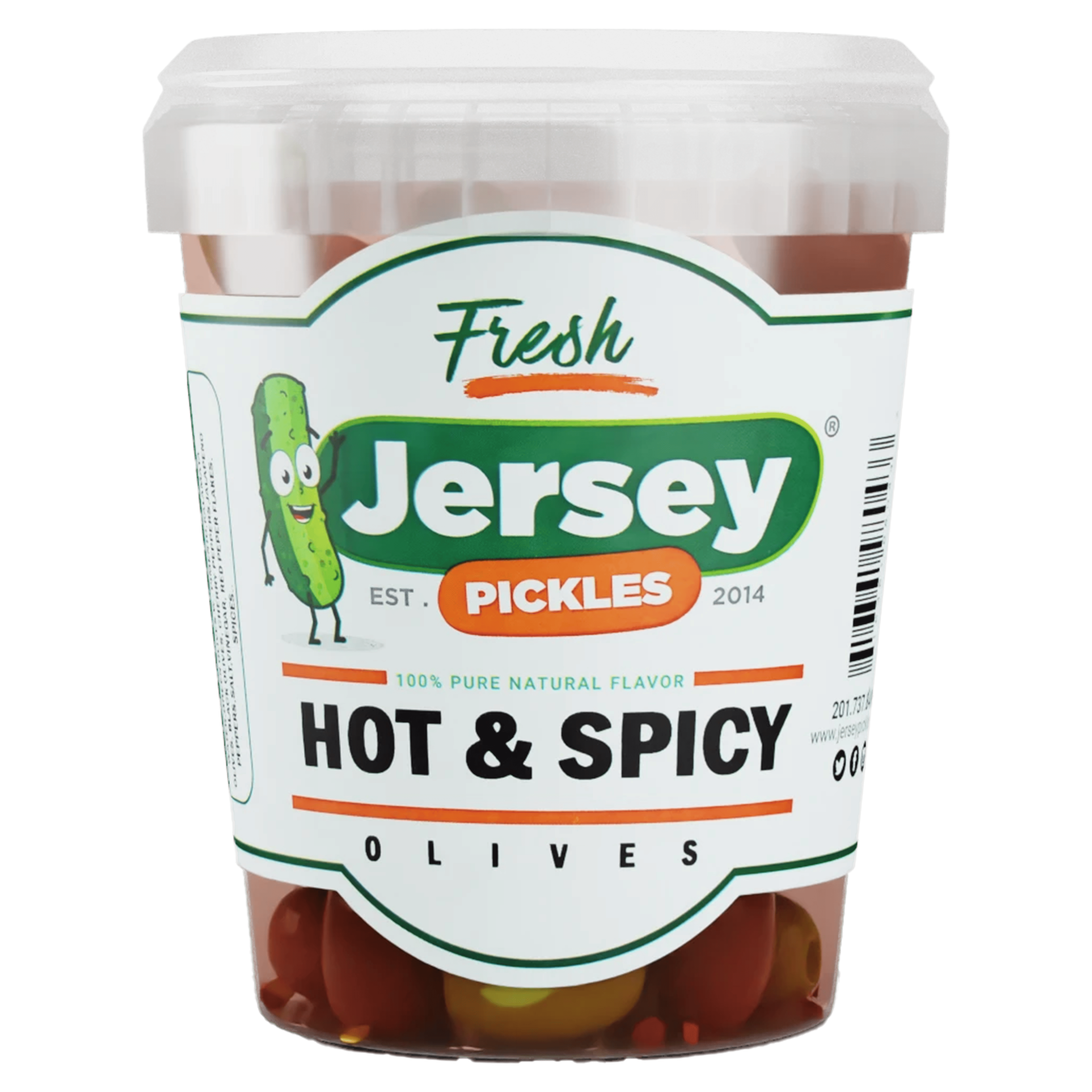 Jersey Pickles Italian Seasoned Olives with Jalapeos \u0026 Pepper Flakes, Pitted, Hot \u0026 Flavorful Mix